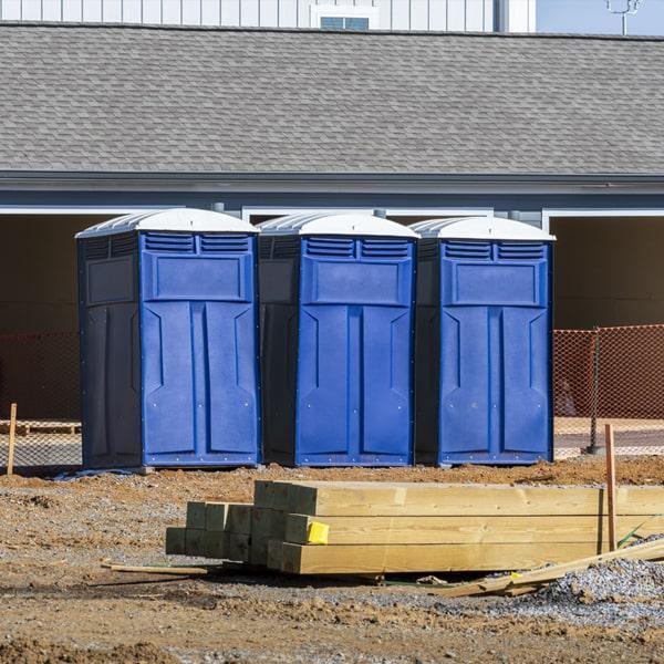 Heavy-duty construction site porta potty in Eastvale, California